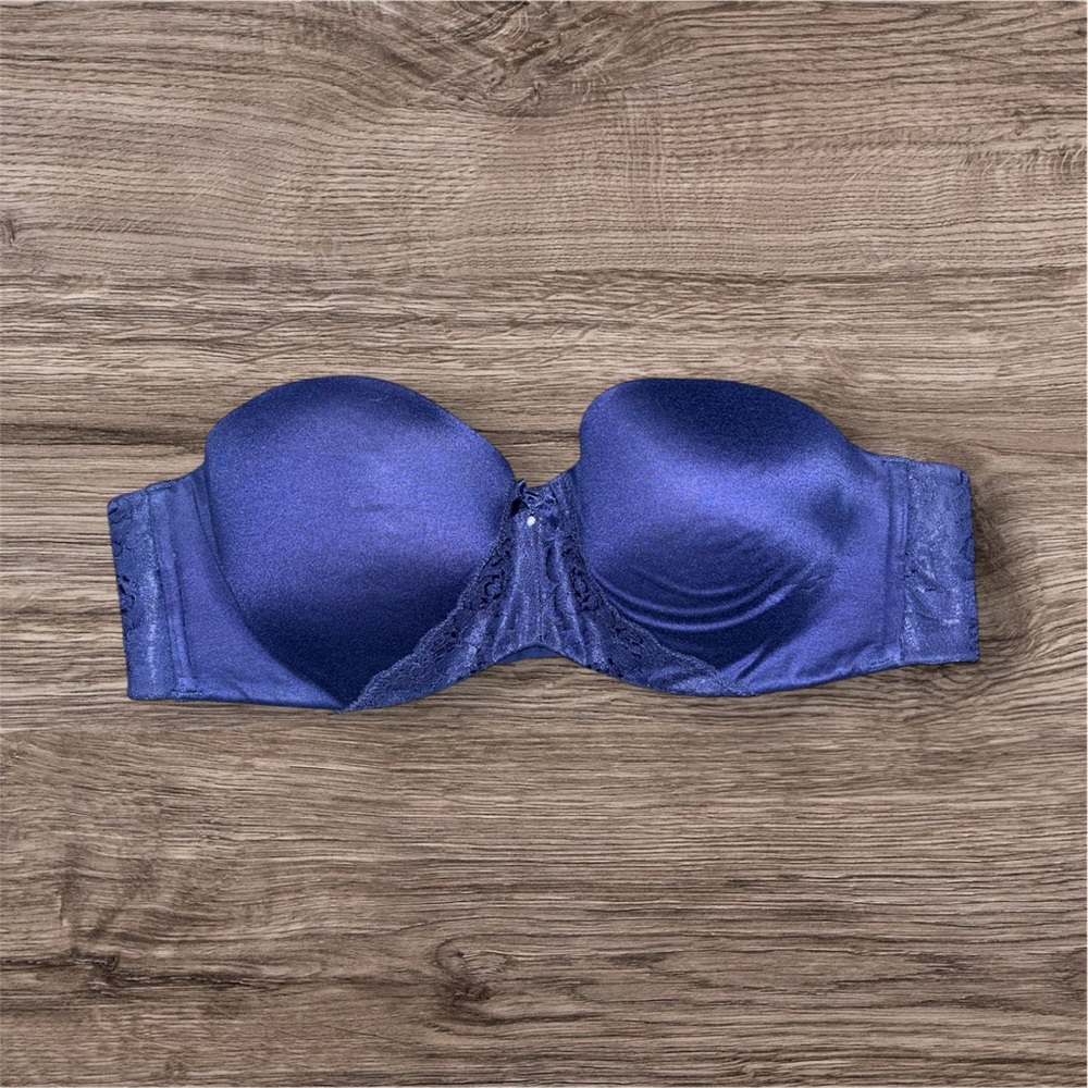 My memory la vie en rose Elegant Blue Strapless Bra